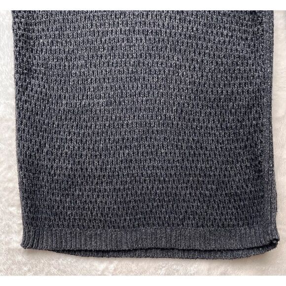 Theory Gray Avelina Airmix Wool Mohair Blend Open Knit Sweater Dress, Medium - Picture 8 of 16